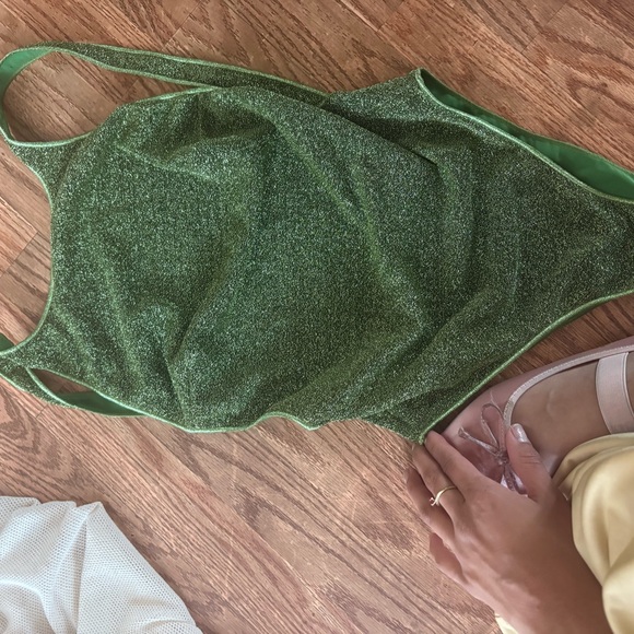 Oseree Other - Oseree Green Glitter One Piece Swimsuit